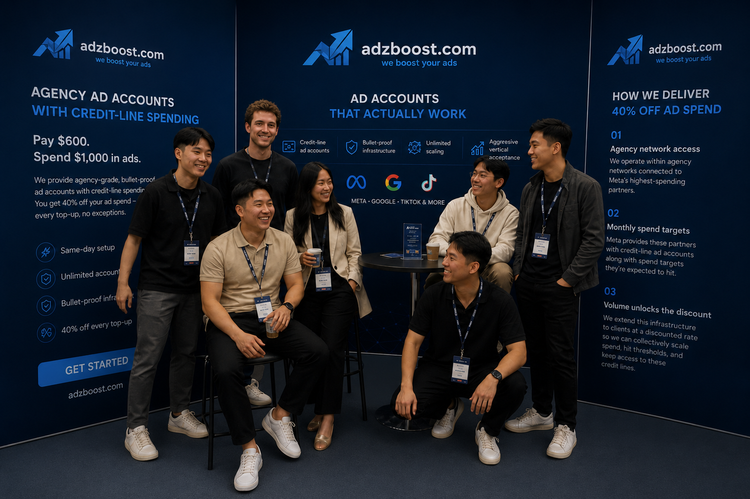 AdzBoost team at industry event